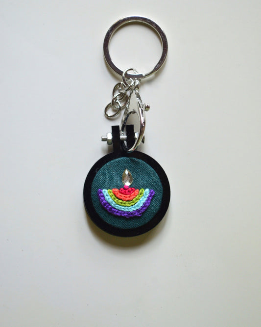 Diya Keychain - Green