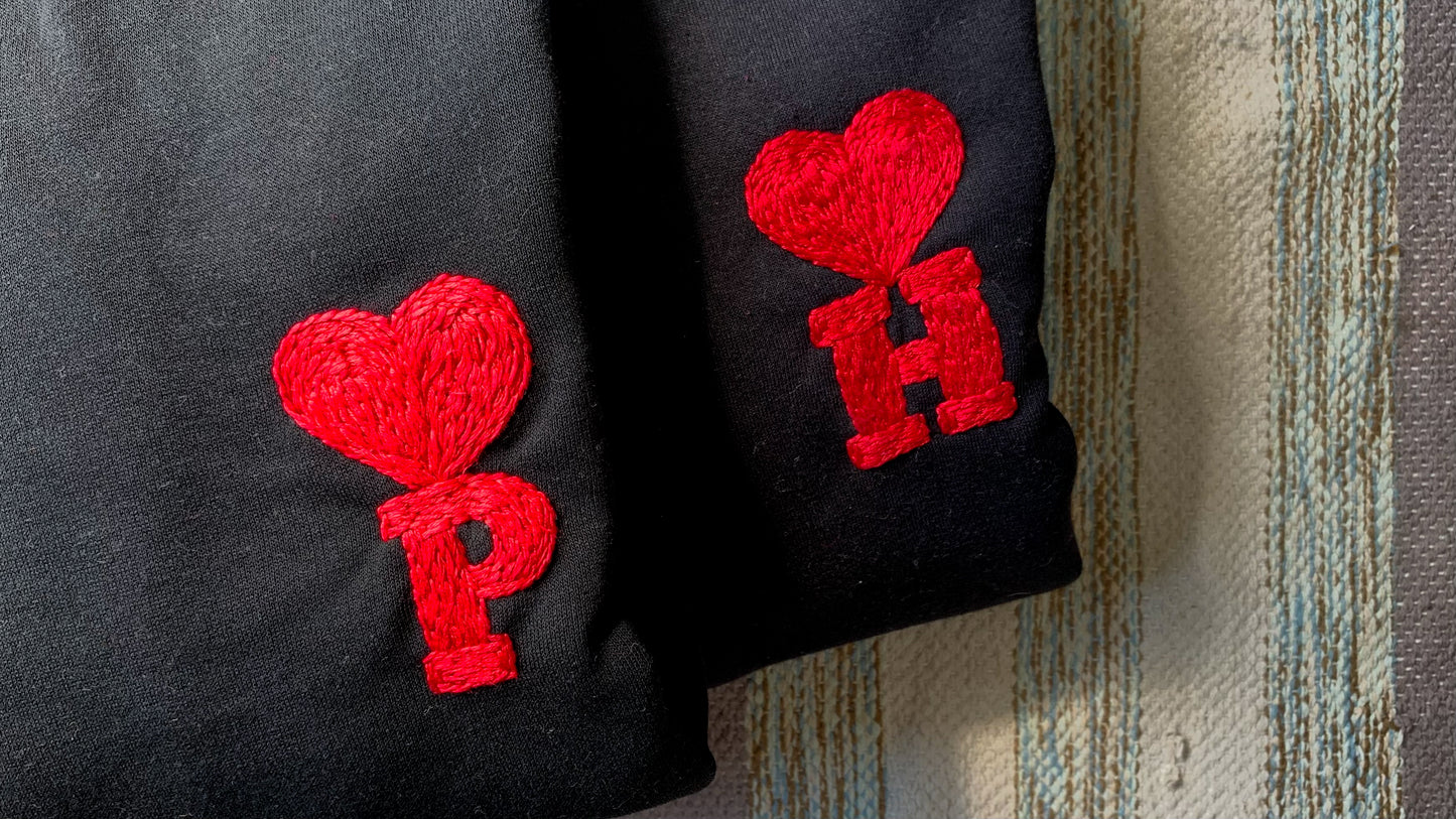 (Couple) Heart Monogram on Sweatshirts/Hoodies