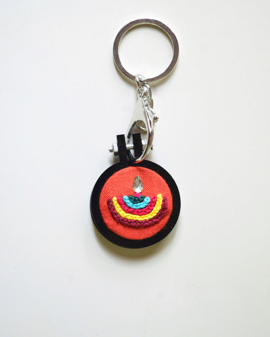 Diya Keychain - Orange