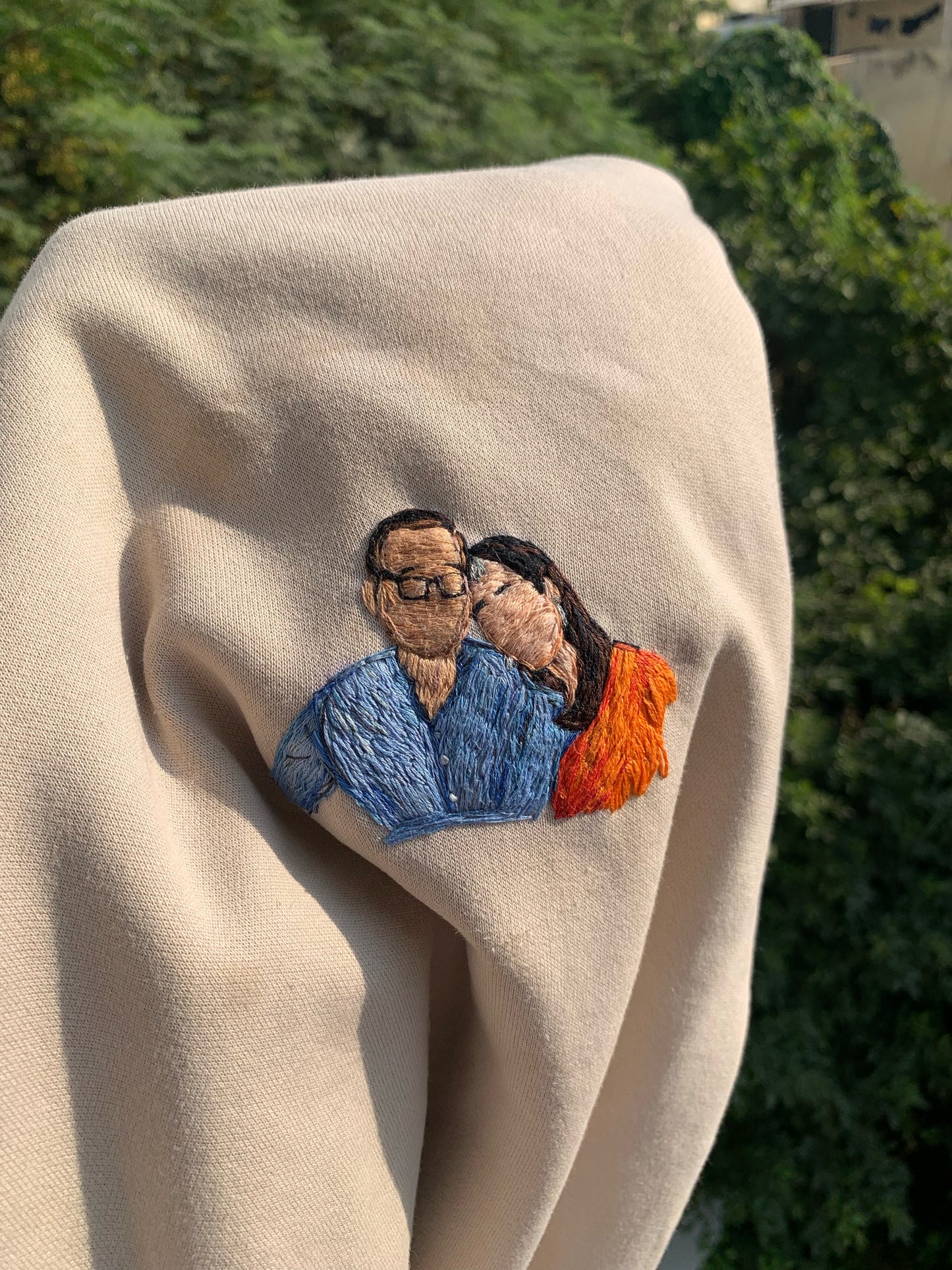 Embroidered Portrait on Sweatshirt/Hoodie 3” x 3”