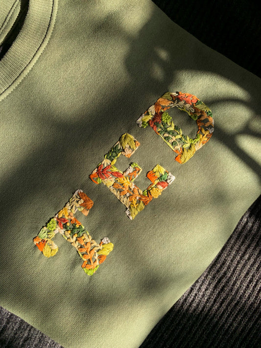 Floral Initial(s) on Sweatshirt/Hoodie