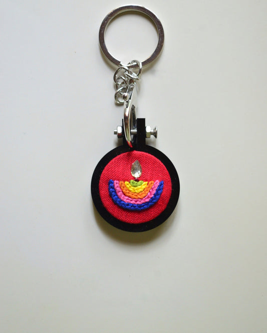 Diya Keychain - Red