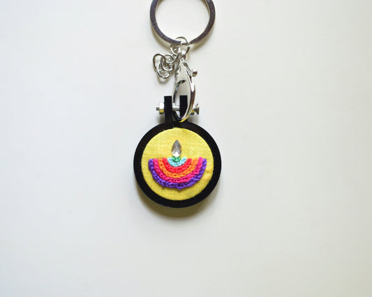 Diya Keychain - Yellow